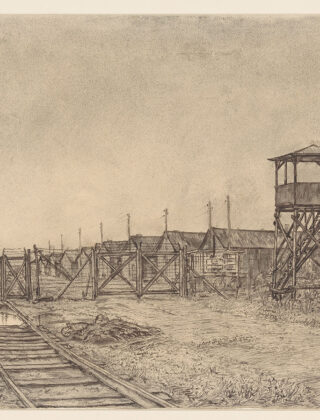 Ingang van het Kamp Westerbork, 1943 (Joseph Henry Gosschalk)